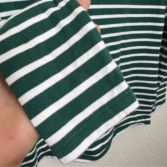 TALBOTS BATEAU NECK TEE CANDY CANE HOLIDAY STRIPE GREEN SIZE SMALL PETITE - Picture 10 of 12